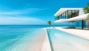 luxurious modern beachfront residence
