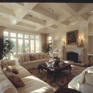 luxurious white living room